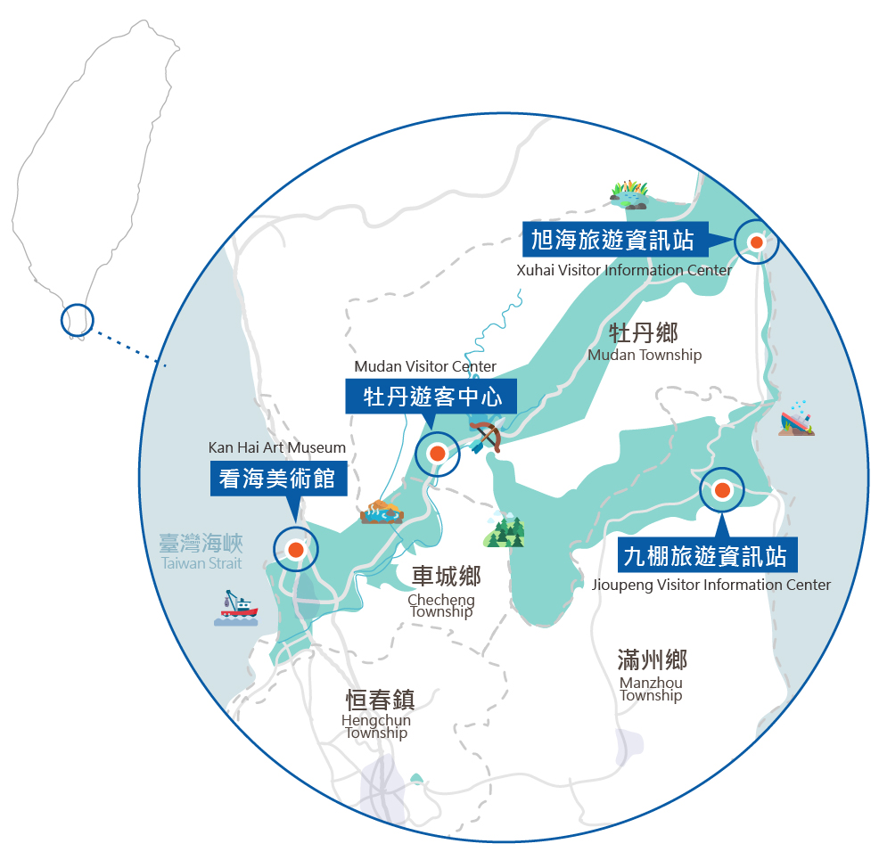 落山風風景區手繪地圖